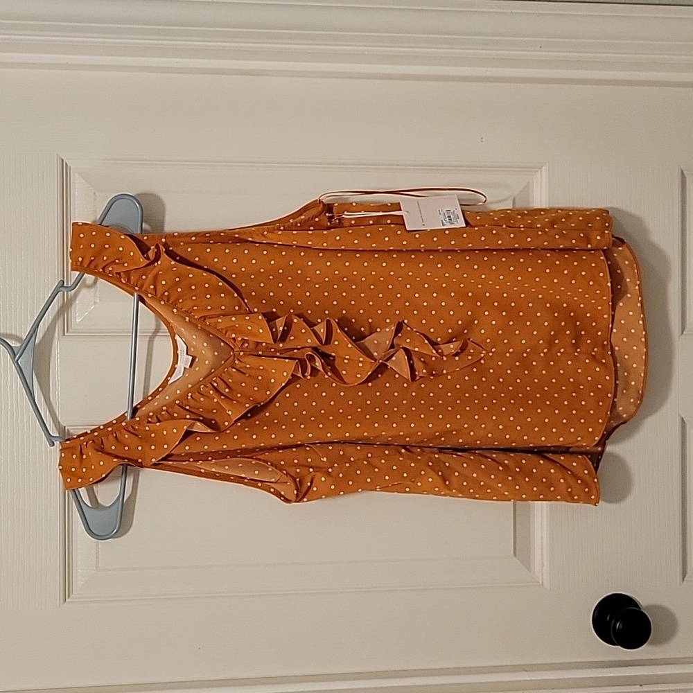 Lauren Conrad‎ Top XXL Orange with white dots
